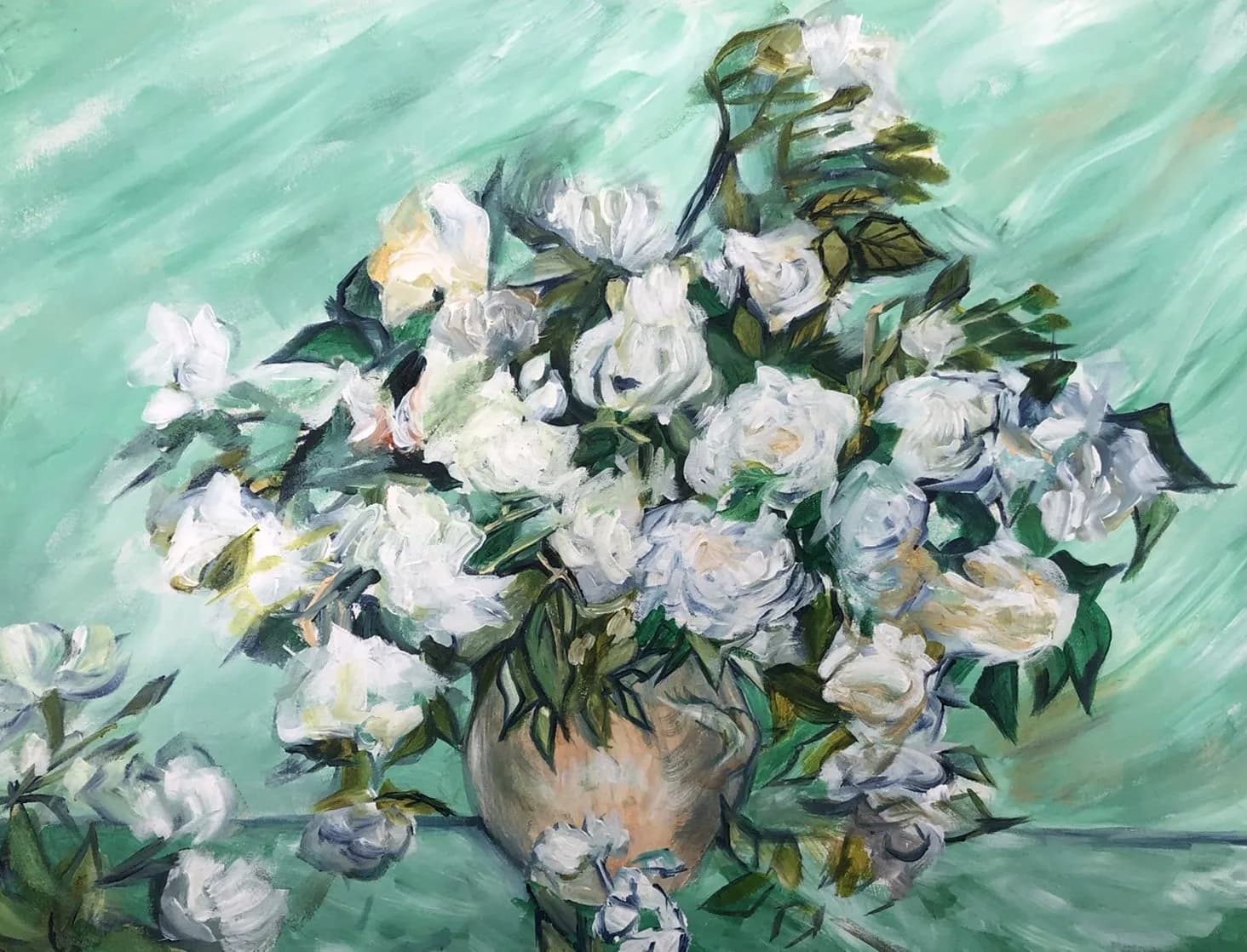 Mummy & me - Van Gogh White roses/u