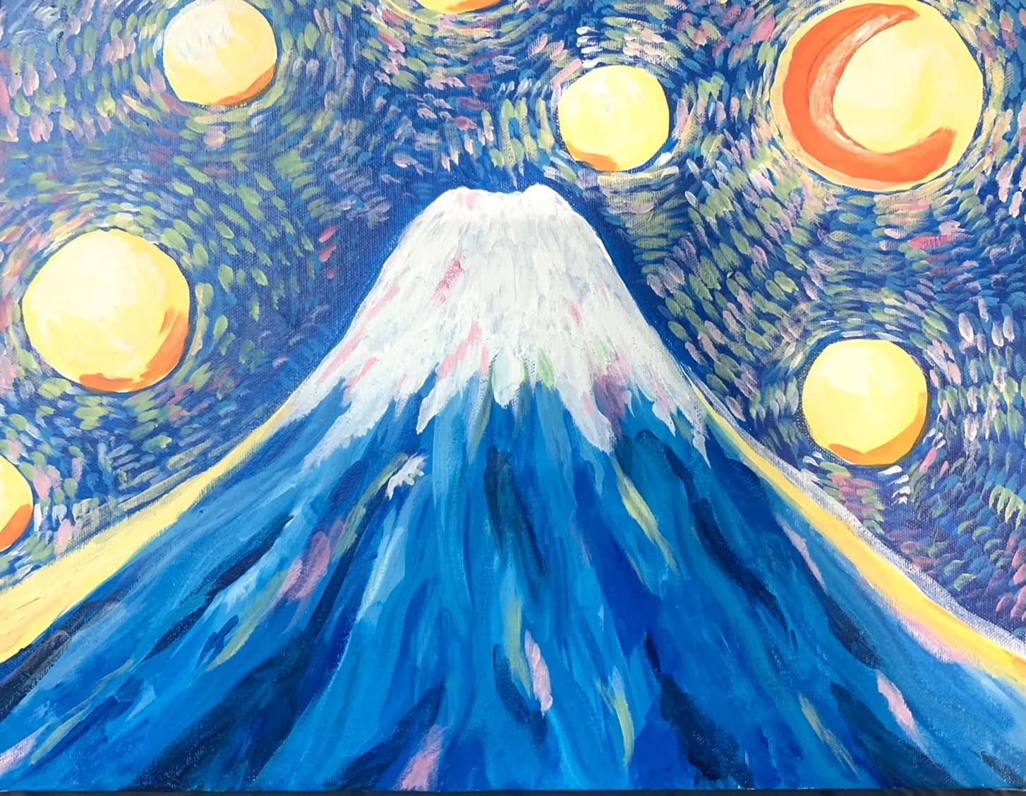 親子セッション ゴッホの富士山/u